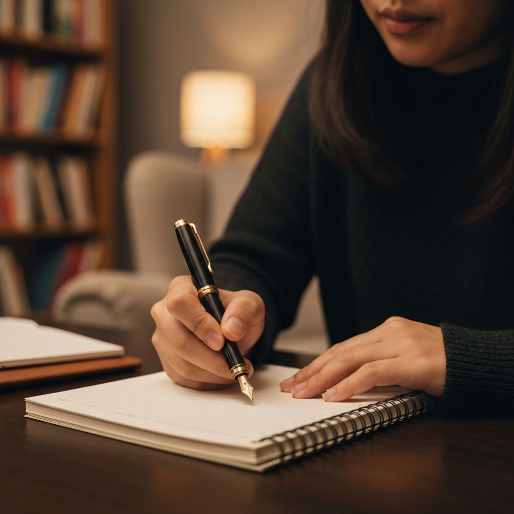 Person writing creatively